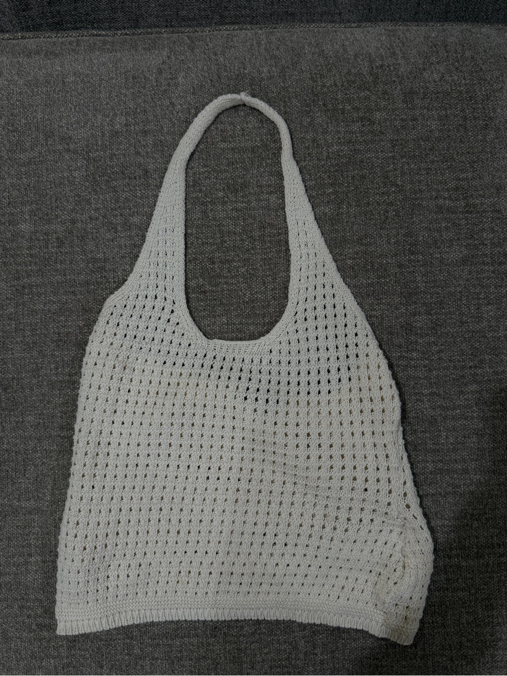 PrettyLittleThing White Crochet Knit Halter Top